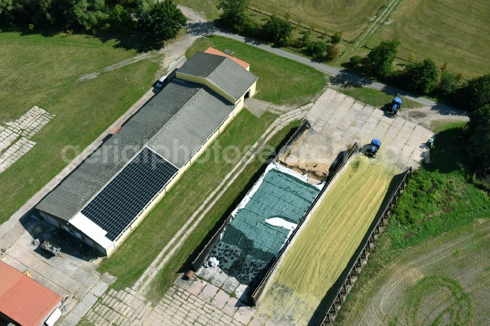 Stendal from above - Farm on the edge of cultivated fields in Stendal in the state Saxony-Anhalt