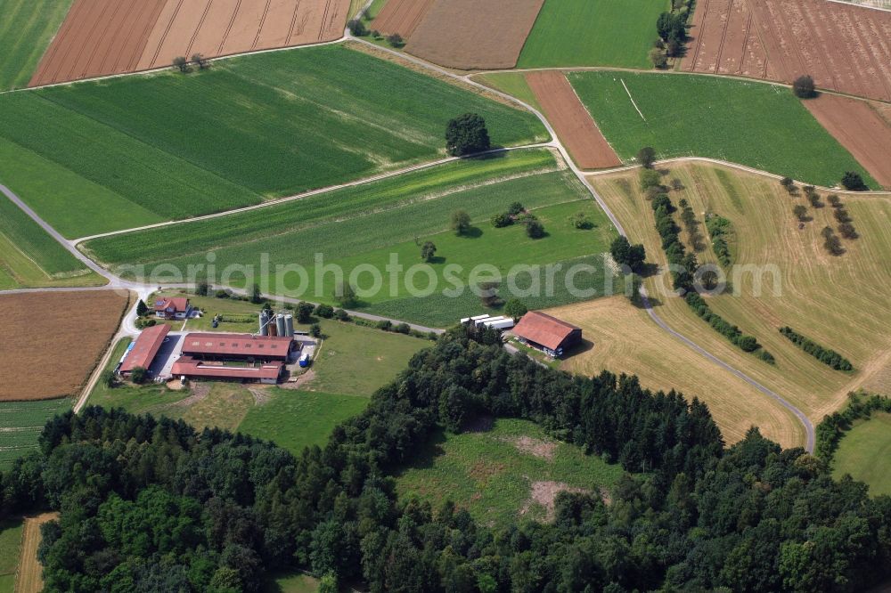 Aerial image Wallbach - Farm on the edge of cultivated fields in Wallbach in Aargau, Switzerland