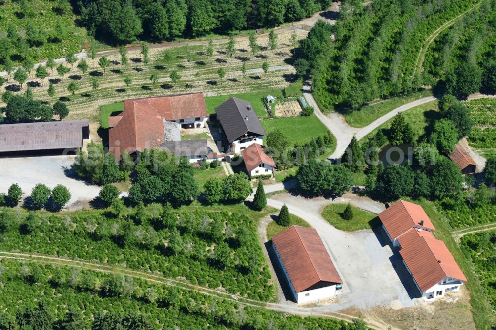 Windorf from the bird's eye view: Farm on the edge of cultivated fields in Windorf in the state Bavaria, Germany