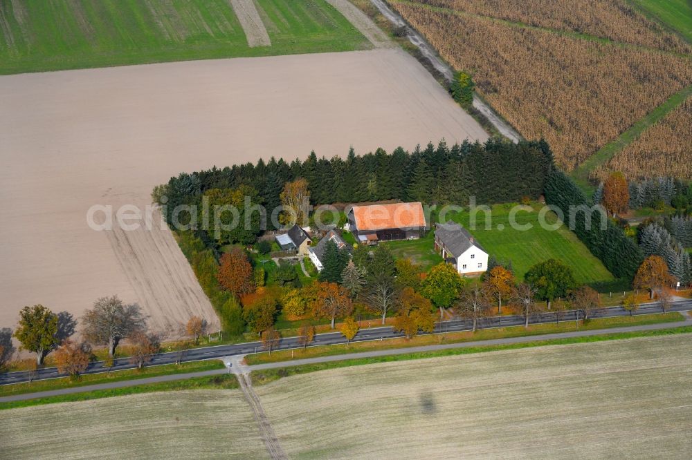 Oranienburg from above - Homestead of a farm on Schmachtenhagener Strasse in Oranienburg in the state Brandenburg, Germany