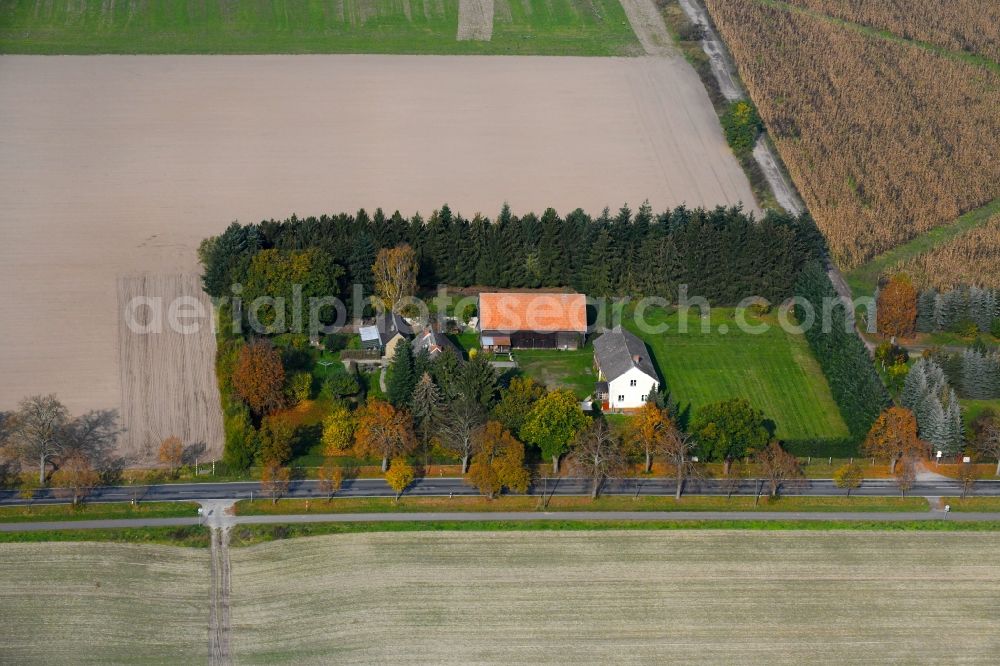 Oranienburg from the bird's eye view: Homestead of a farm on Schmachtenhagener Strasse in Oranienburg in the state Brandenburg, Germany