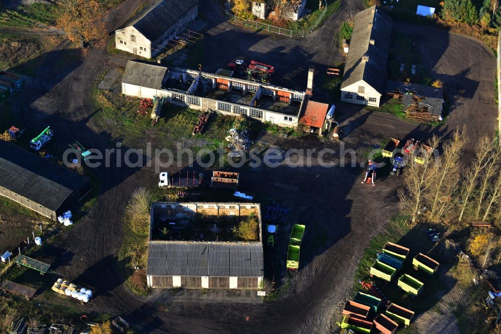 Liebenwalde from above - Homestead in Neuholland with barn ruins at the Liebenberger Damm at Liebenwalde in Brandenburg