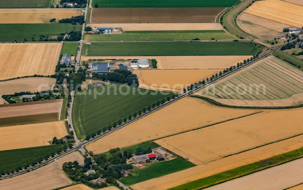 Aerial photograph Nordstrand - Homesteads and farms in Nordstrand in the state Schleswig-Holstein, Germany