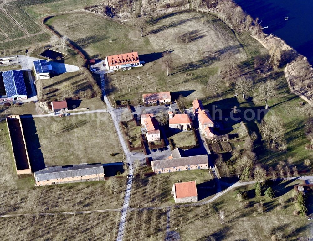 Aerial photograph Lietzen - Homestead of a farm of Komturei in Lietzen in the state Brandenburg, Germany