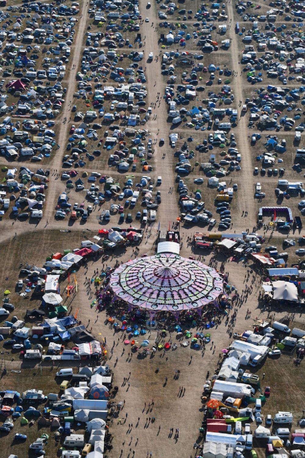 Aerial Photograph Stölln Participants In The Antaris Projekt Music Festival On The Event 