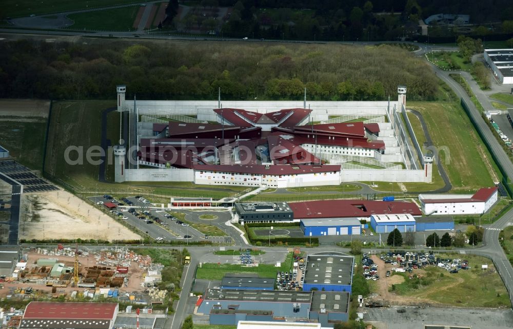 Lens Vendin Le Vieil From Above Prison Grounds And High Security Fence Prison In Lens Vendin