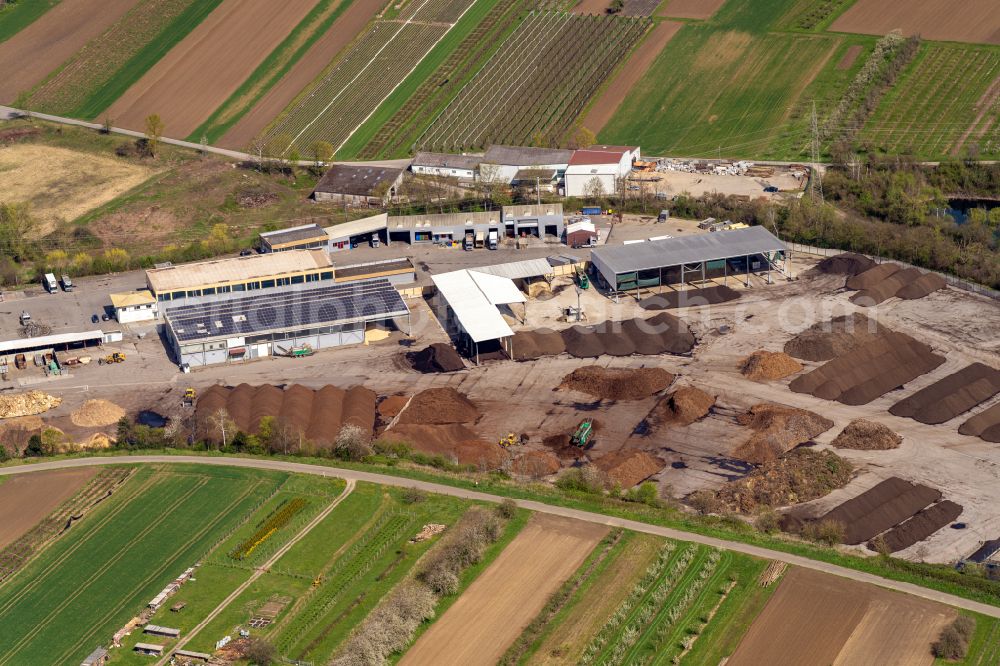 Aerial image Appenweier - Recycling of OCO H. Weber GmbH & Co. KG in Appenweier in the state Baden-Wurttemberg, Germany