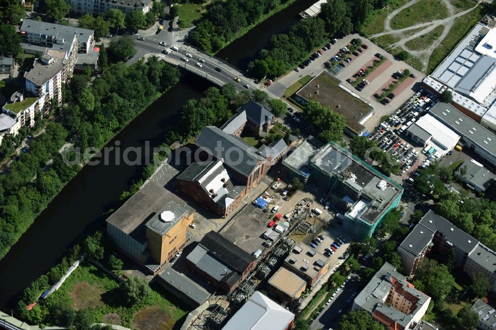 Berlin from above - Site of the substation for voltage conversion and electrical power supply Steglitz an der Birkbuschstrasse in Berlin