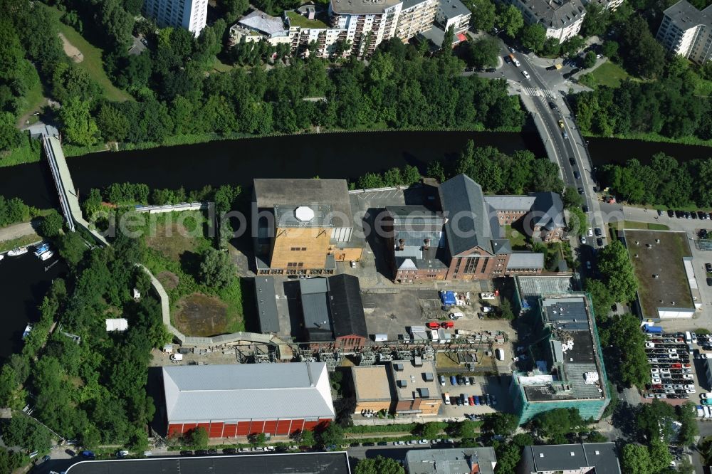 Berlin from above - Site of the substation for voltage conversion and electrical power supply Steglitz an der Birkbuschstrasse in Berlin