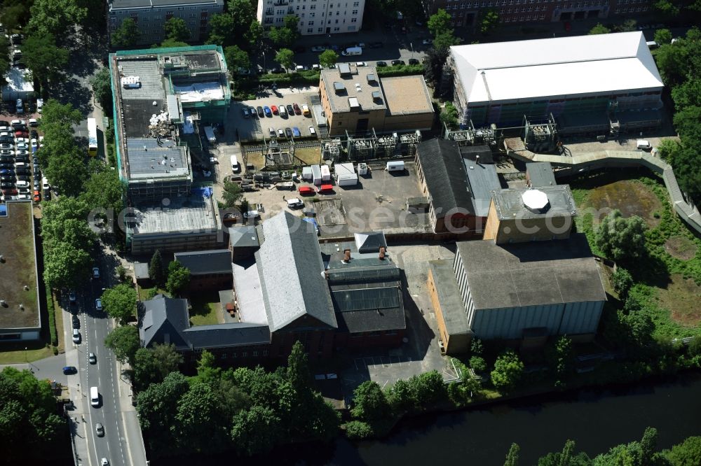 Berlin from above - Site of the substation for voltage conversion and electrical power supply Steglitz an der Birkbuschstrasse in Berlin