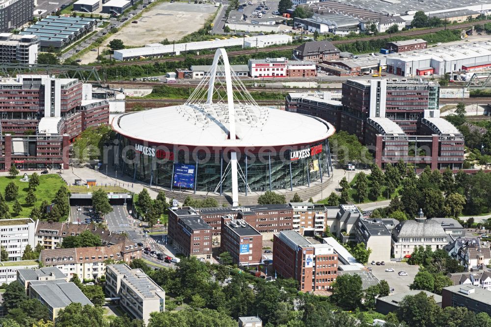 Aerial photograph Köln - Event and music-concert grounds of the Arena Lanxess Arena on Willy-Brandt-Platz in Cologne in the state North Rhine-Westphalia, Germany