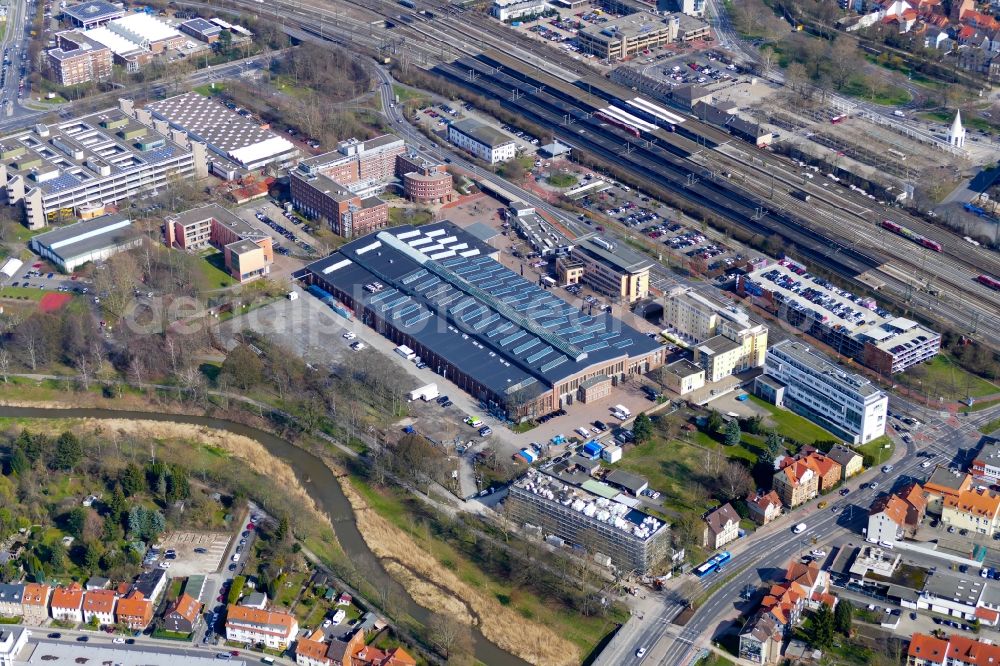 Göttingen from the bird's eye view: Event and music-concert grounds of the Arena Lokhalle in Goettingen in the state Lower Saxony, Germany