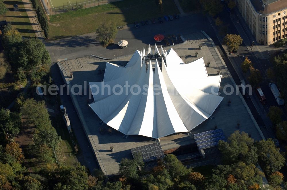 Berlin from above - Event and music-concert grounds of the Arena Tempodrom on Moeckernstrasse in the district Kreuzberg in Berlin, Germany