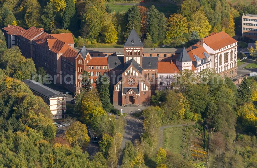 Aerial photograph Sankt Wendel - Grounds of the Arnold Janssen Gymnasium at the mission house street in Sankt Wendel in Saarland