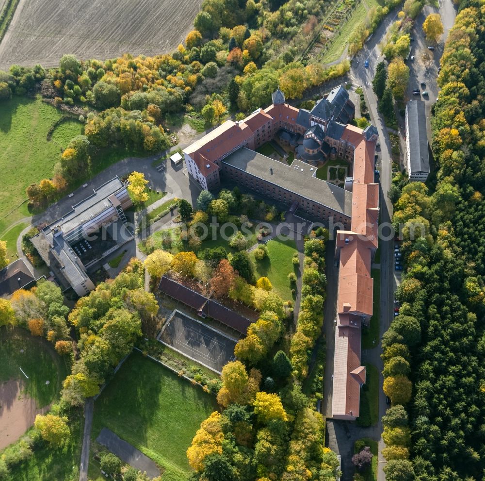 Sankt Wendel from above - Grounds of the Arnold Janssen Gymnasium at the mission house street in Sankt Wendel in Saarland