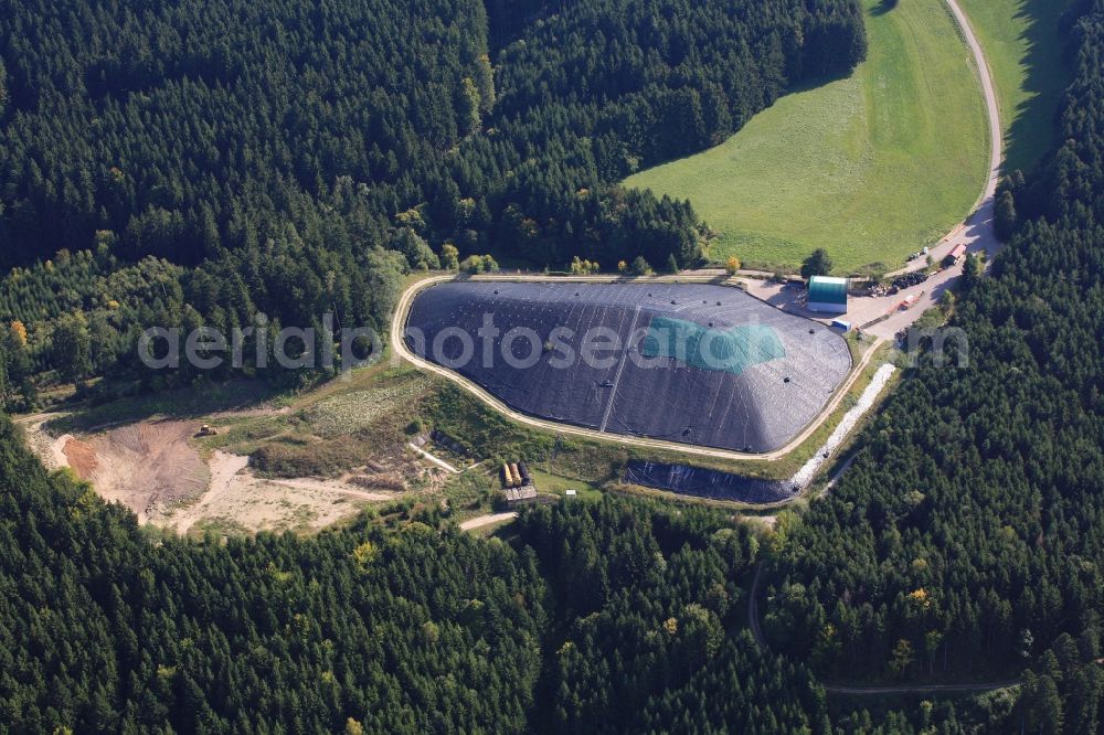 Aerial image Wutach - Site of heaped and covered sanatary landfill in Wutach in the state Baden-Wuerttemberg, Germany