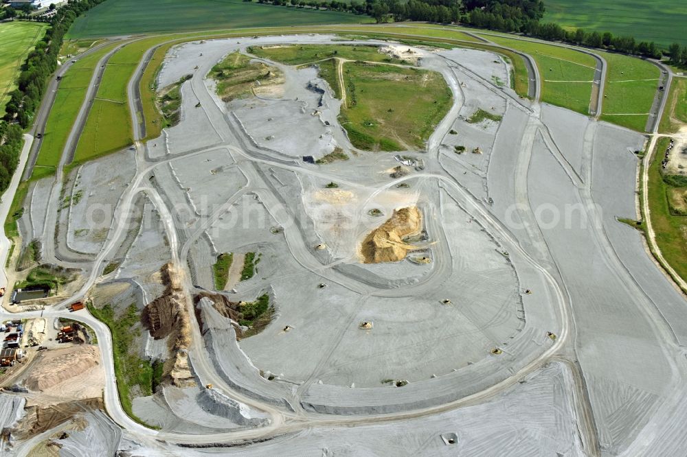 Schwanebeck from above - Site of heaped landfill in Schwanebeck in the state Brandenburg, Germany