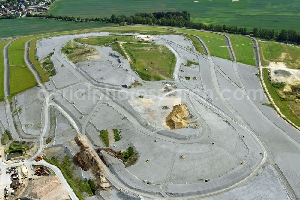 Schwanebeck from the bird's eye view: Site of heaped landfill in Schwanebeck in the state Brandenburg, Germany