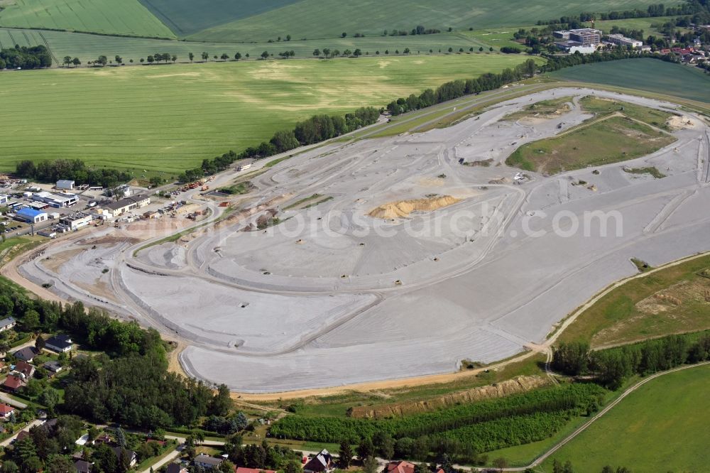 Schwanebeck from above - Site of heaped landfill in Schwanebeck in the state Brandenburg, Germany