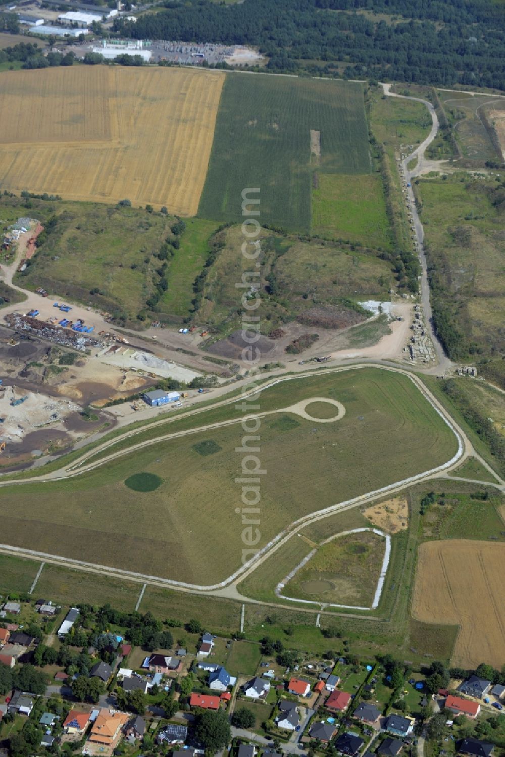 Bernau from the bird's eye view: Site of heaped landfill in Bernau in the state Brandenburg