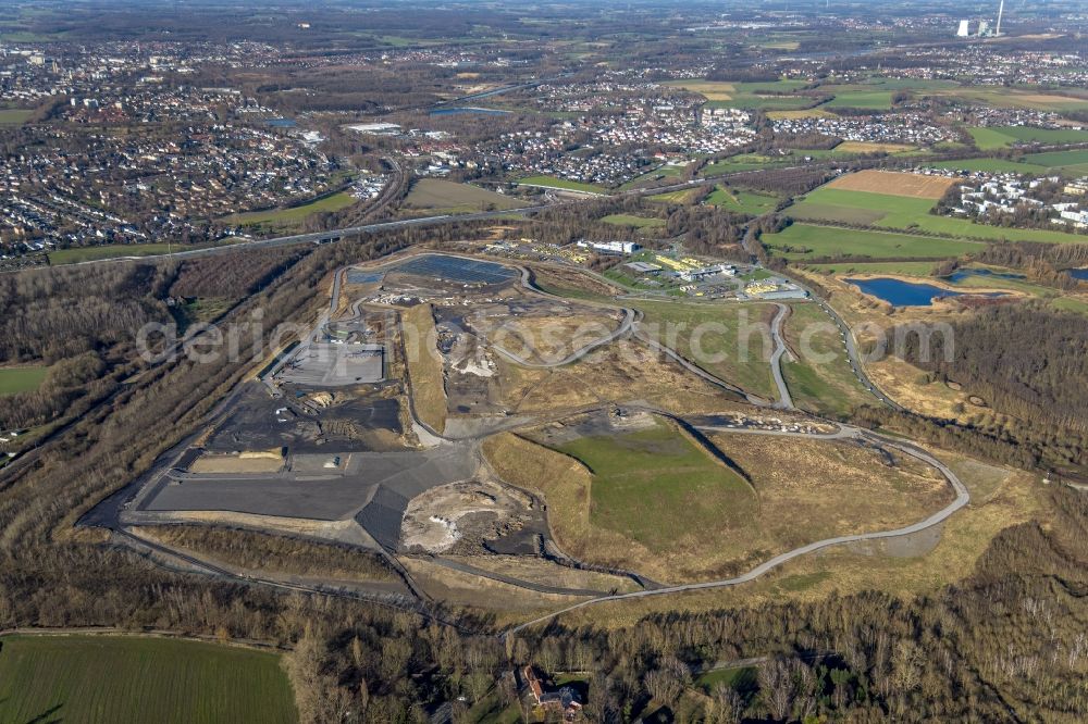 Dortmund from above - Site of heaped landfill Deponie Dortmund-Nordost on Lanstroper See in Dortmund at Ruhrgebiet in the state North Rhine-Westphalia, Germany