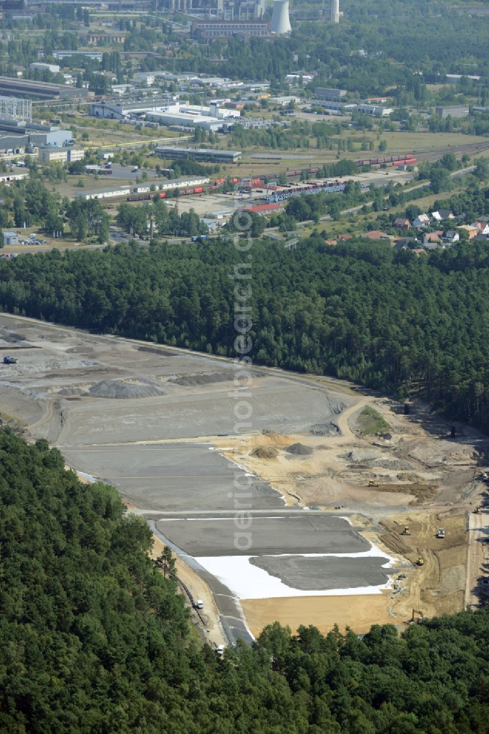 Aerial image Eisenhüttenstadt - Site of heaped landfill in Eisenhuettenstadt in the state Brandenburg