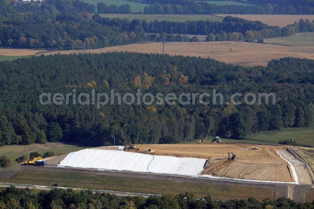 Germendorf from above - Site of heaped landfill in Germendorf in the state Brandenburg