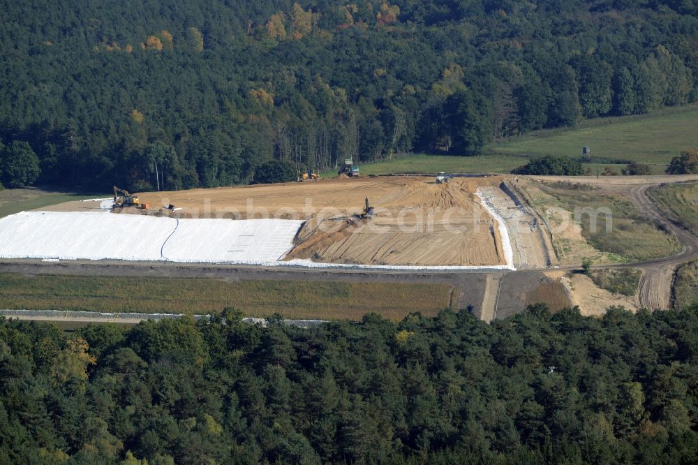 Germendorf from the bird's eye view: Site of heaped landfill in Germendorf in the state Brandenburg