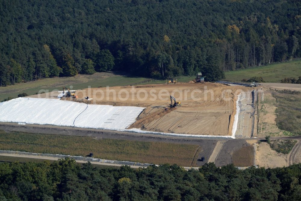 Aerial image Germendorf - Site of heaped landfill in Germendorf in the state Brandenburg