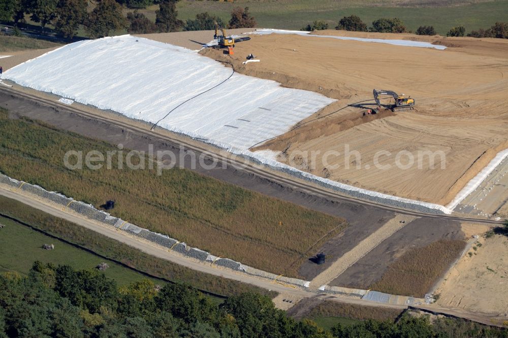 Aerial image Germendorf - Site of heaped landfill in Germendorf in the state Brandenburg