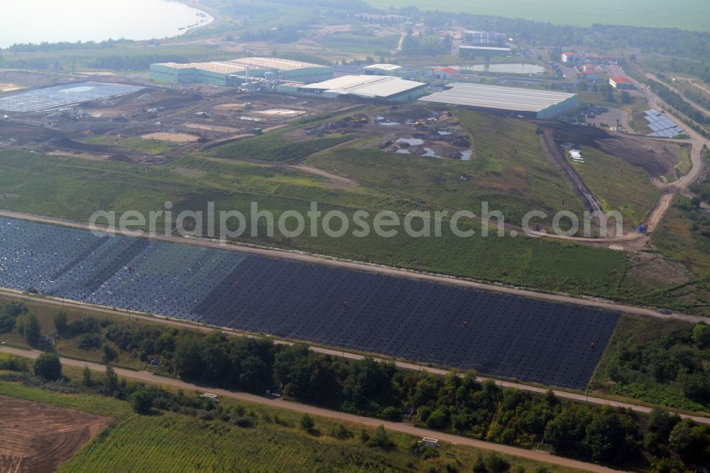 Aerial image Grosspösna - Site of heaped landfill of the Westsaechsische Entsorgungs- u. Verwertungsgesellschaft mbH in Grosspoesna in the state Saxony