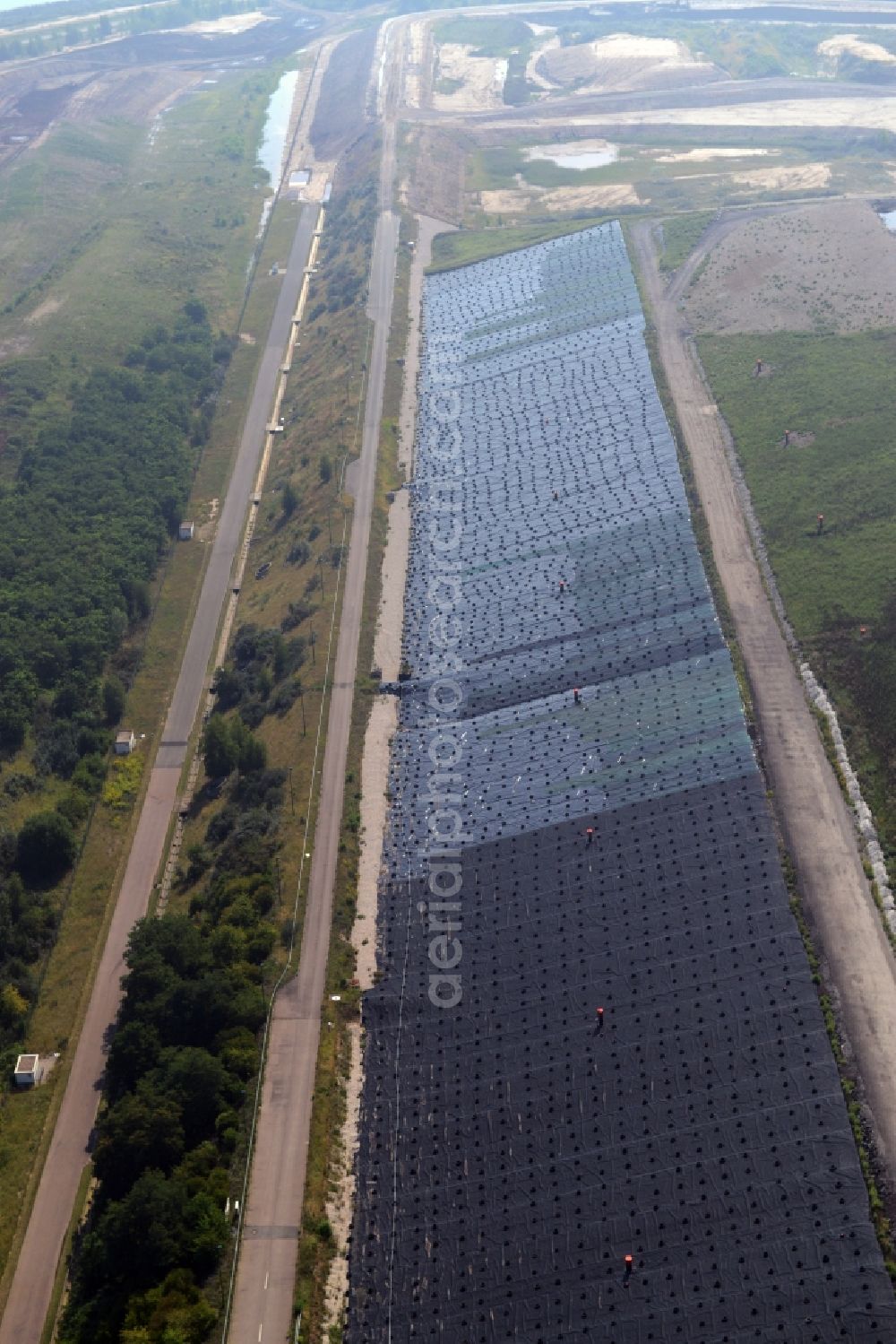 Grosspösna from the bird's eye view: Site of heaped landfill of the Westsaechsische Entsorgungs- u. Verwertungsgesellschaft mbH in Grosspoesna in the state Saxony