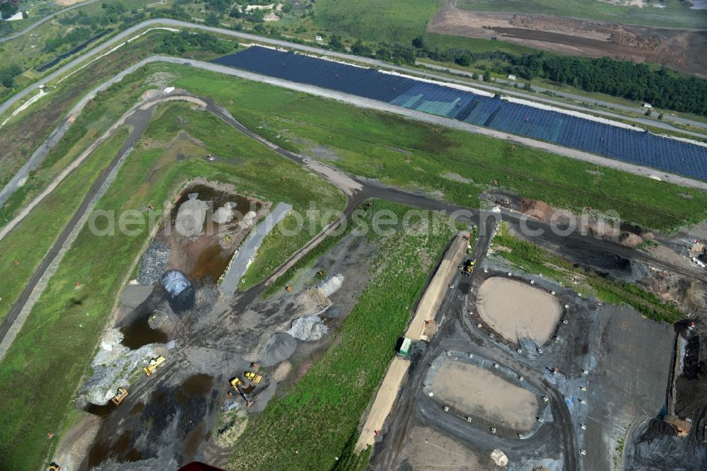 Grosspösna from the bird's eye view: Site of heaped landfill of the Westsaechsische Entsorgungs- u. Verwertungsgesellschaft mbH in Grosspoesna in the state Saxony