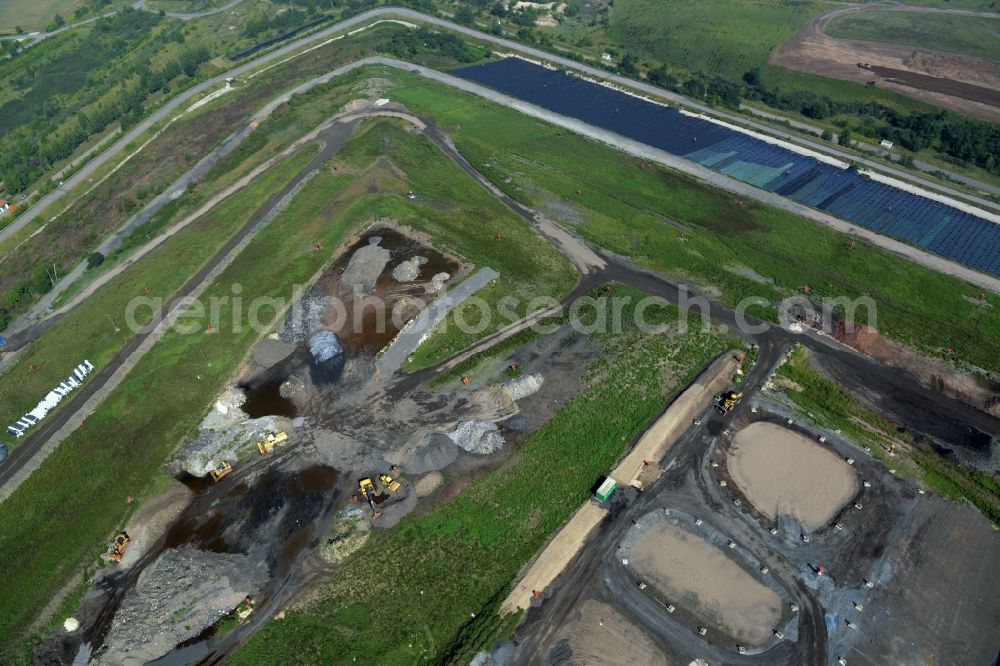 Aerial image Grosspösna - Site of heaped landfill of the Westsaechsische Entsorgungs- u. Verwertungsgesellschaft mbH in Grosspoesna in the state Saxony