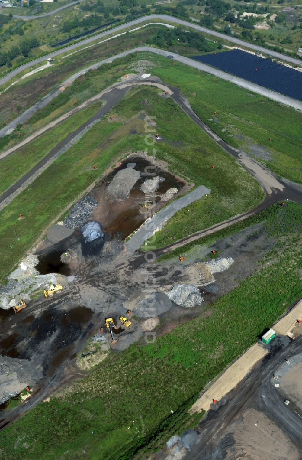 Aerial photograph Grosspösna - Site of heaped landfill of the Westsaechsische Entsorgungs- u. Verwertungsgesellschaft mbH in Grosspoesna in the state Saxony