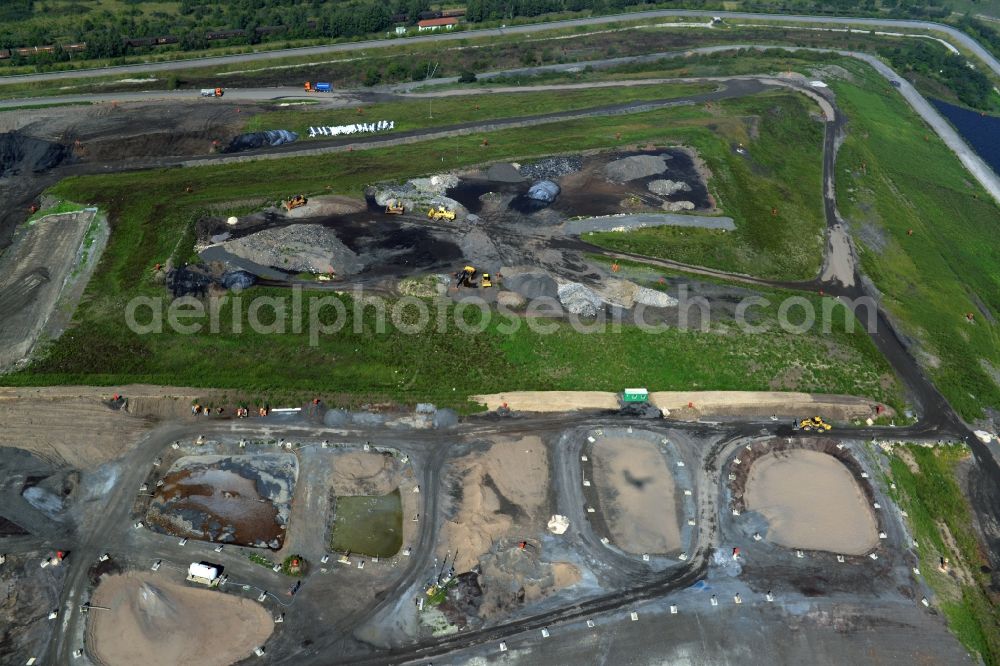 Aerial image Grosspösna - Site of heaped landfill of the Westsaechsische Entsorgungs- u. Verwertungsgesellschaft mbH in Grosspoesna in the state Saxony