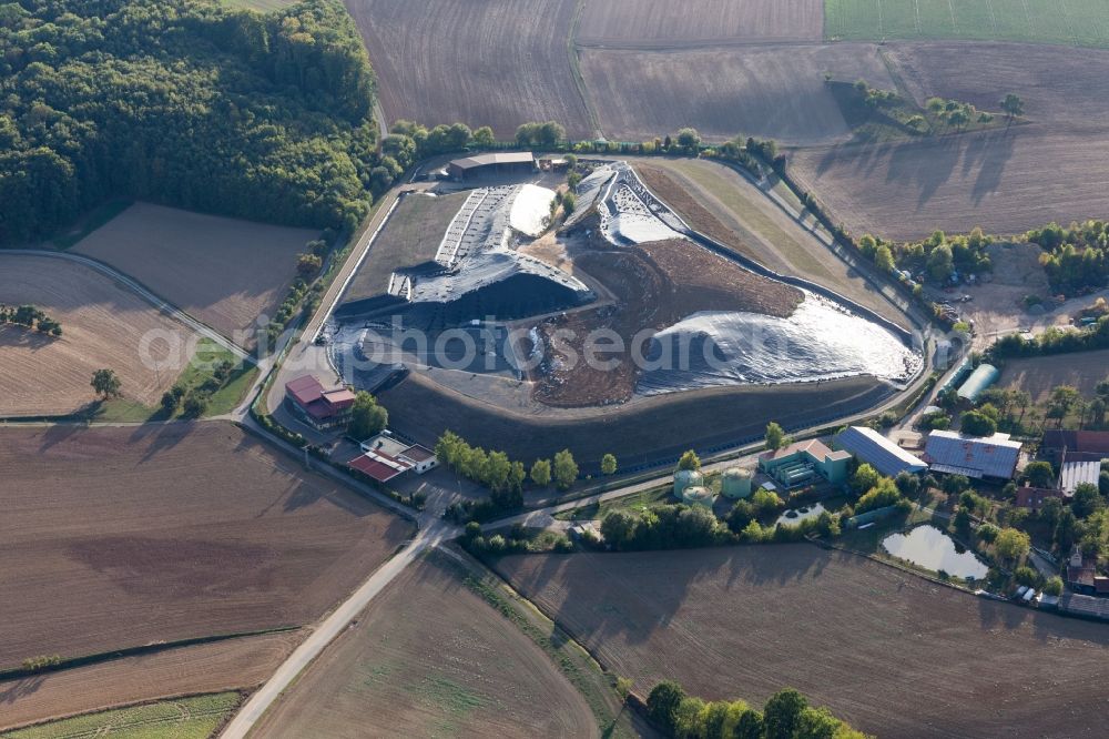 Aerial image Billigheim - Site of heaped landfill of Him Gmbh in Billigheim in the state Baden-Wurttemberg, Germany