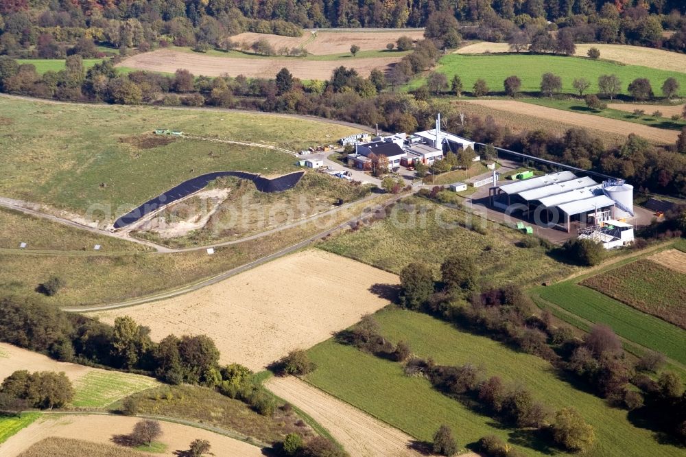 Karlsruhe from the bird's eye view: Site of heaped landfill Karlsruhe Durlach in the district Durlach in Karlsruhe in the state Baden-Wuerttemberg