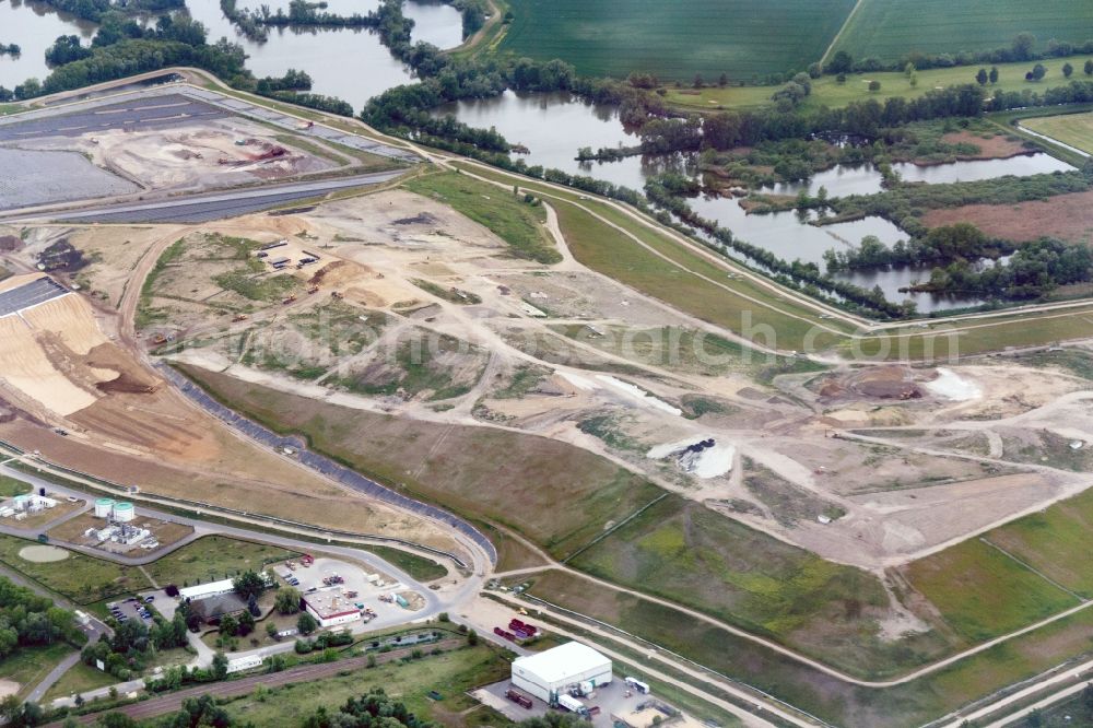 Ketzin from above - Site of heaped landfill in Ketzin in the state Brandenburg