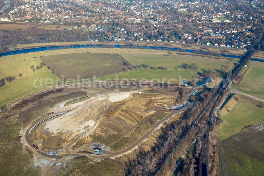 Mülheim an der Ruhr from the bird's eye view: Site of heaped landfill in Muelheim on the Ruhr in the state North Rhine-Westphalia