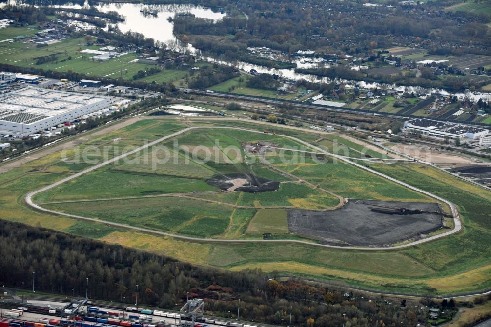 Aerial image Hamburg - Site of heaped landfill in the district Bergedorf in Hamburg