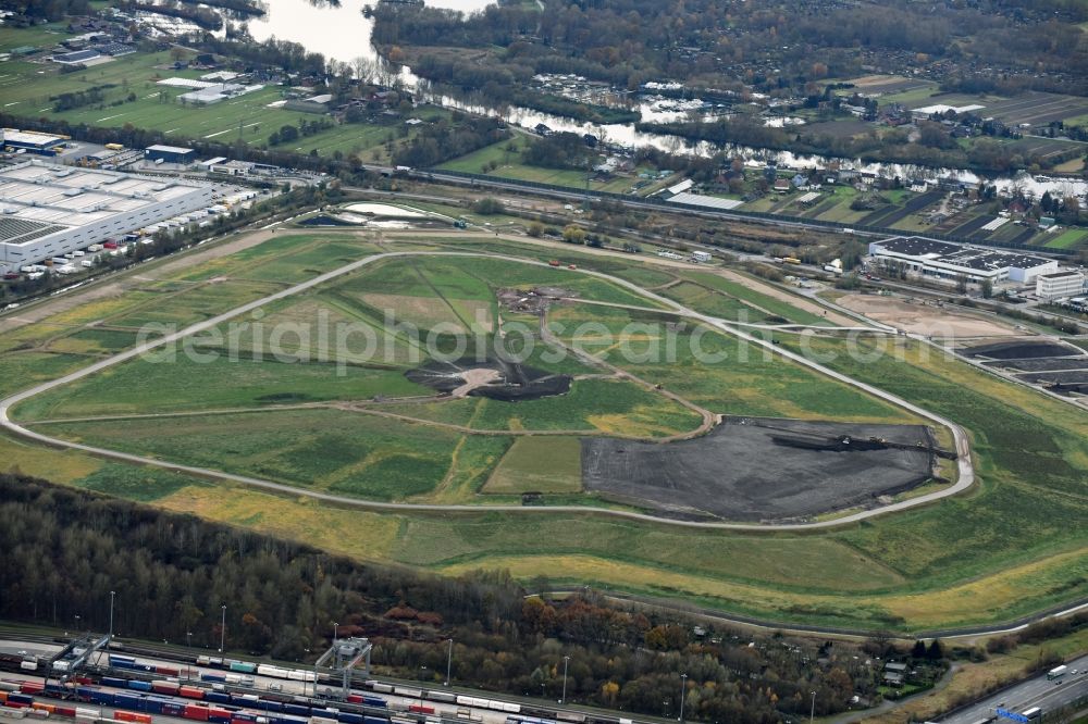 Aerial photograph Hamburg - Site of heaped landfill in the district Bergedorf in Hamburg