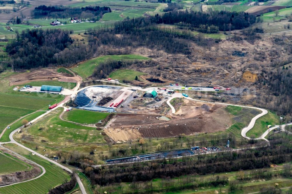 Ringsheim from the bird's eye view: Site of heaped landfill in Ringsheim in the state Baden-Wuerttemberg, Germany