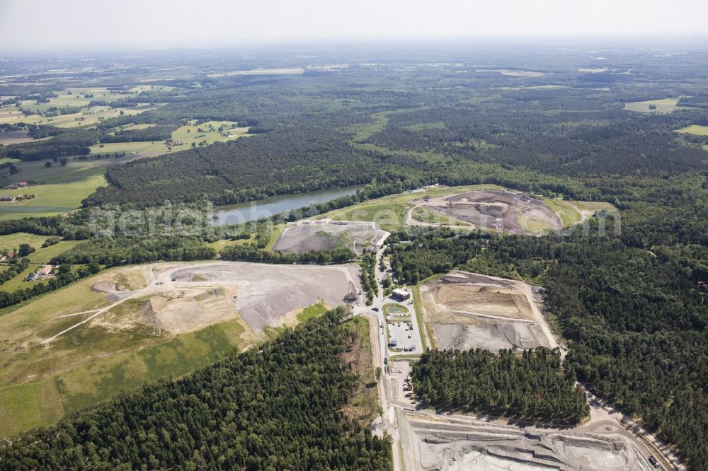 Aerial image Schermbeck - Site of heaped landfill of Unternehmensverbund Nottenkaemper in Schermbeck in the state North Rhine-Westphalia, Germany