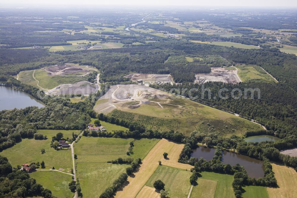 Schermbeck from the bird's eye view: Site of heaped landfill of Unternehmensverbund Nottenkaemper in Schermbeck in the state North Rhine-Westphalia, Germany