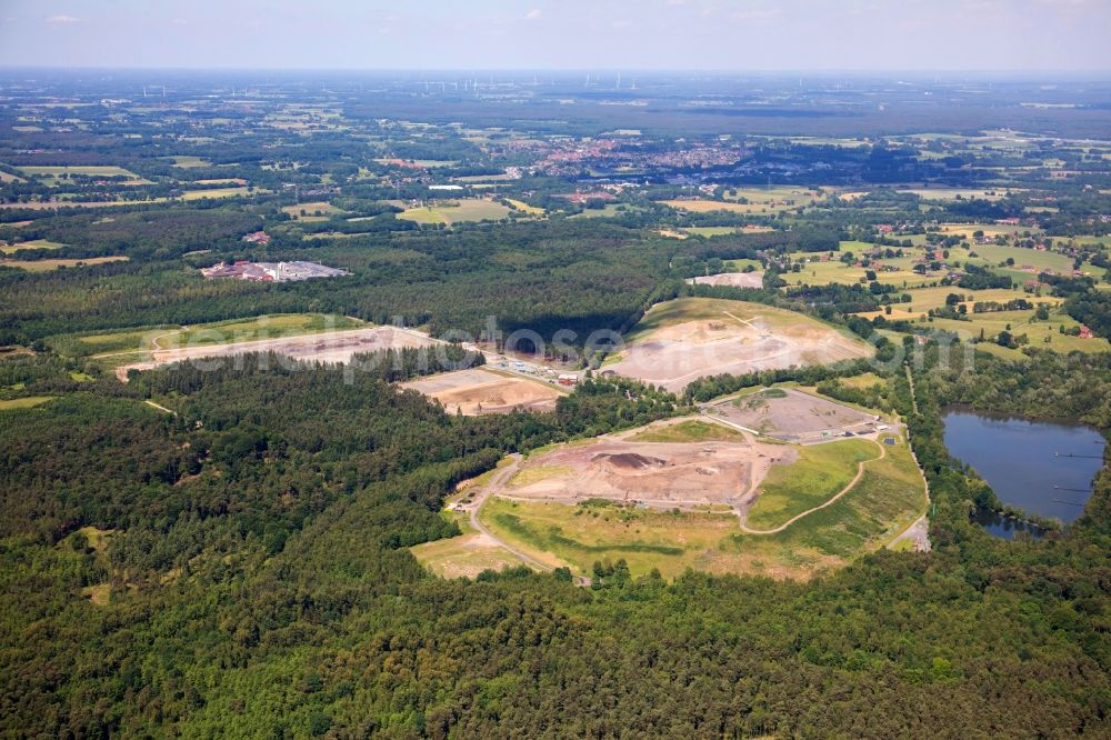 Schermbeck from the bird's eye view: Site of heaped landfill of Unternehmensverbund Nottenkaemper in Schermbeck in the state North Rhine-Westphalia, Germany