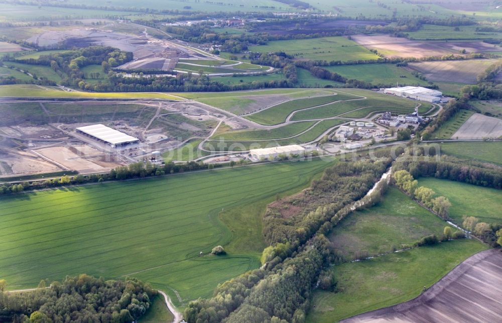 Zossen from above - Site of heaped landfill in Zossen in the state Brandenburg