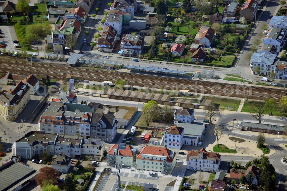 Aerial image Falkensee - Site on the Deutsche Bahn railway station on the Post Street in Falkensee in Brandenburg