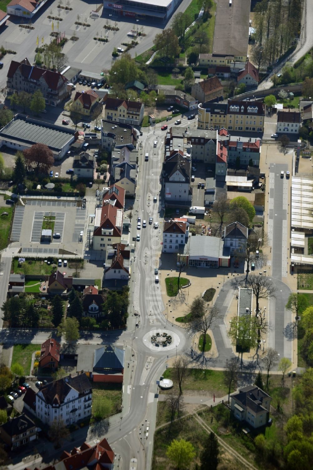 Aerial photograph Falkensee - Site on the Deutsche Bahn railway station on the Post Street in Falkensee in Brandenburg