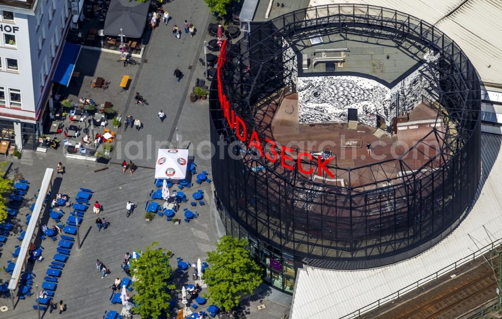 Aerial image Bochum - The grounds of the Bermuda Triangle in Bochum's entertainment district with restaurants and clubs in the city